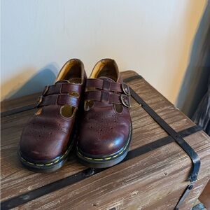 Dr. Martens Burgundy Leather Buckle Loafers
